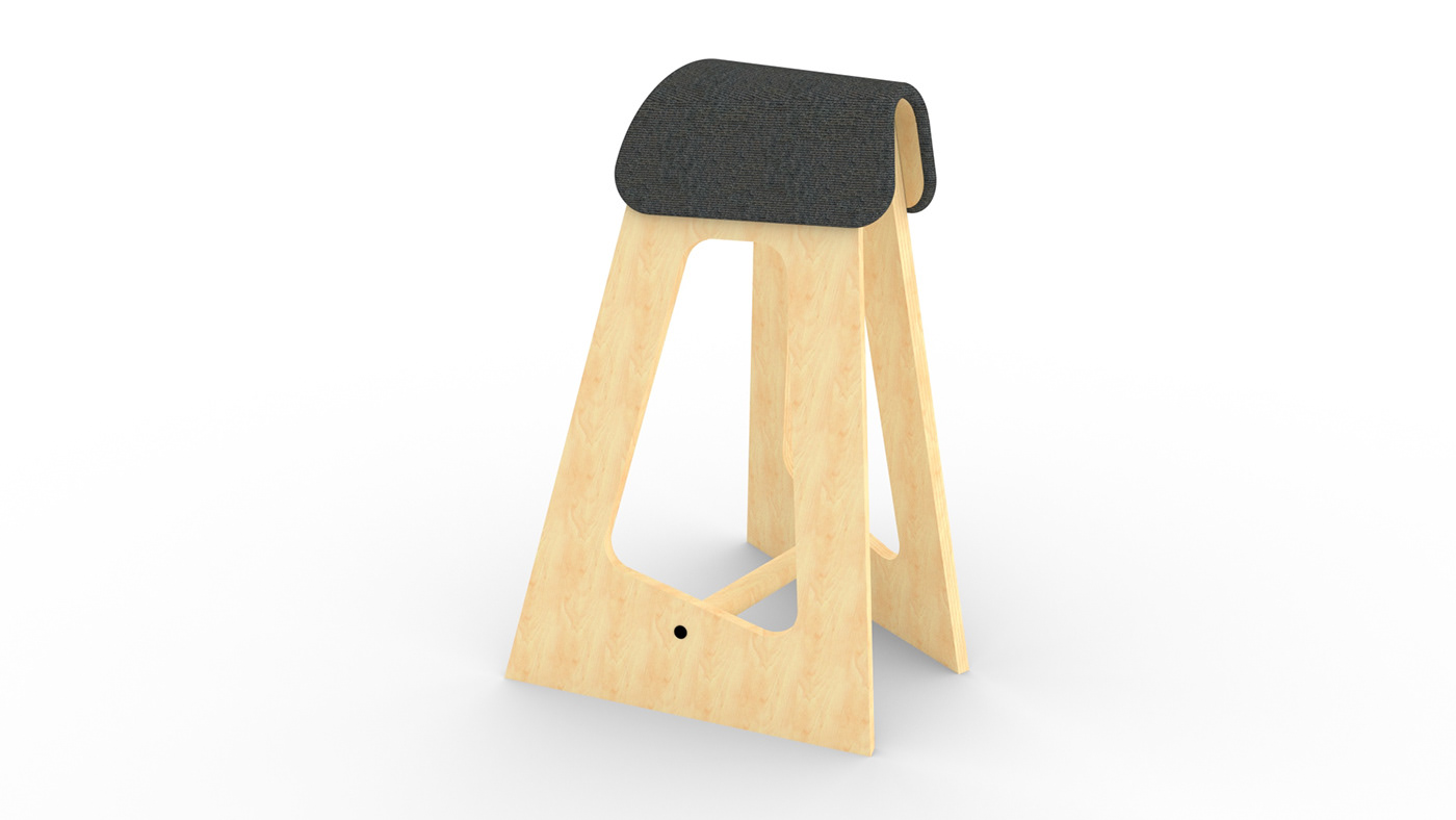 3d modeling active sitting  chair chair design furniture furniture design  industrial design  upholstery wood wood design