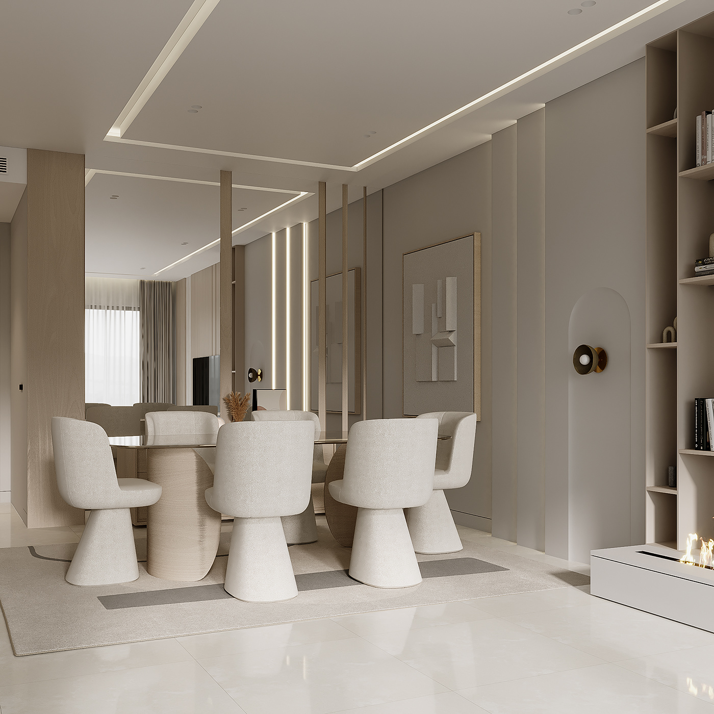 interior design  architecture Render modern visualization 3ds max minimal living room kitchen bedroom