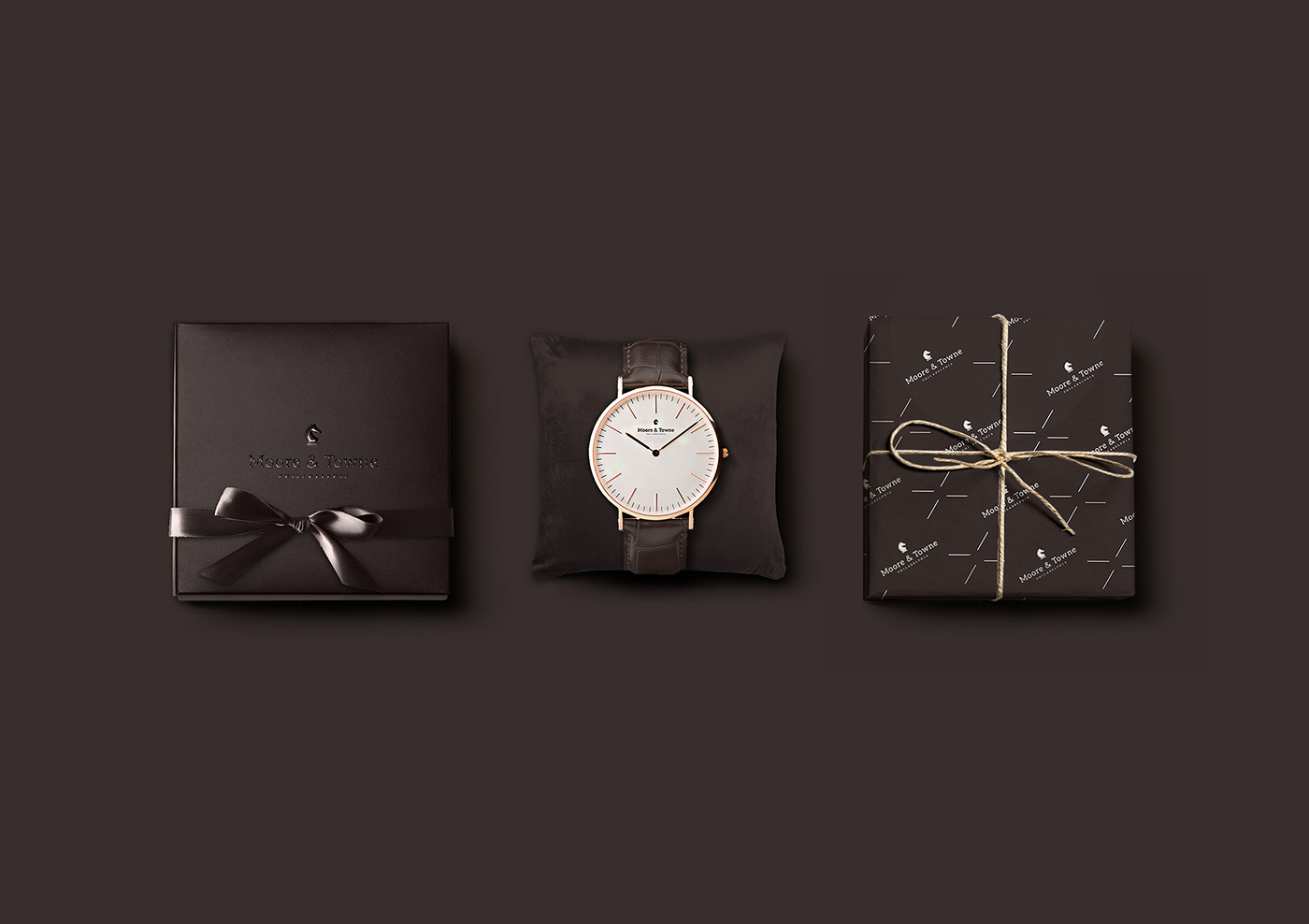 watch Watches Branding design leather brown Logotype horse luxury logo business card box velvet Stationery identity Mockup