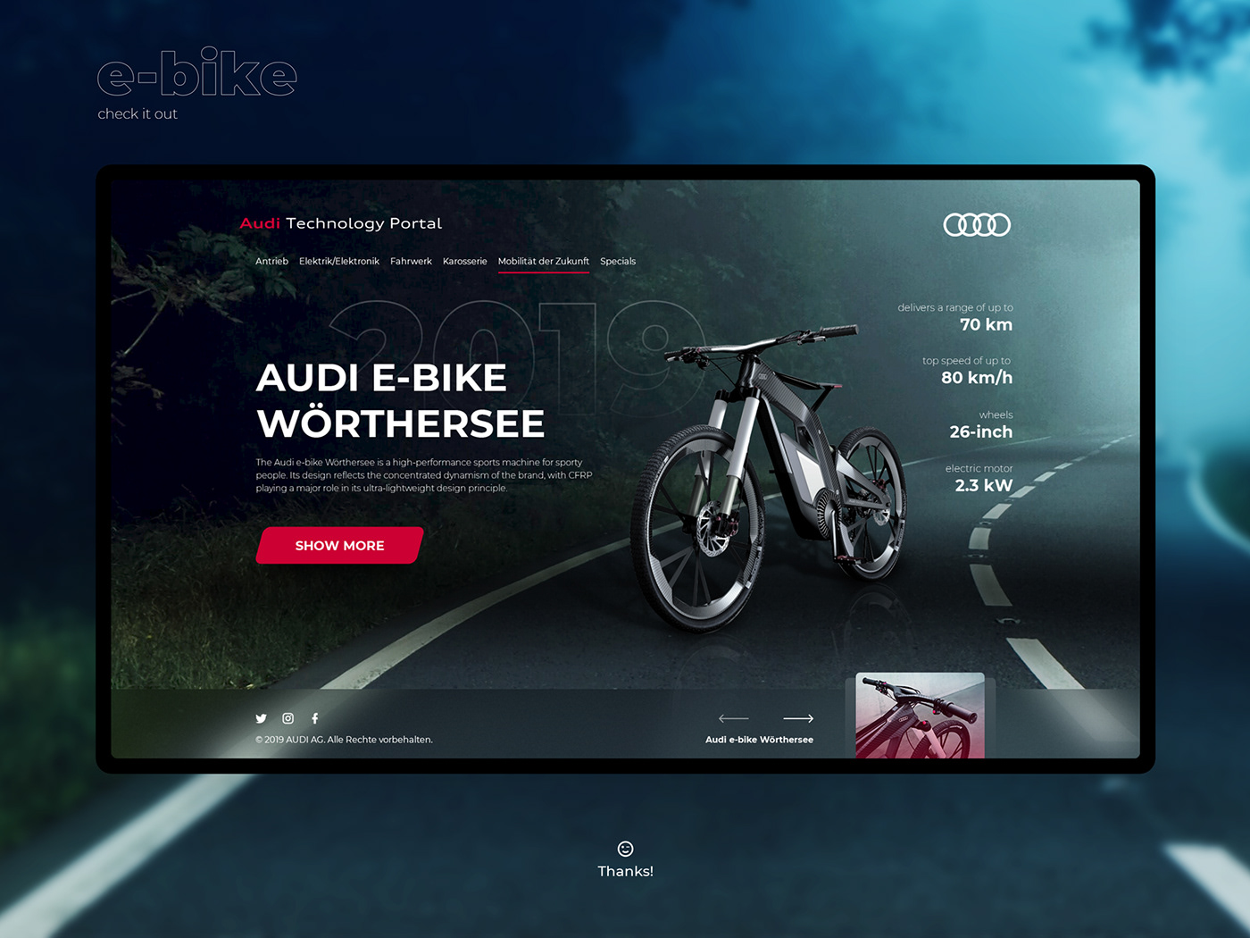 E-Bike Bike Audi Web Website awesome electric bikes E-bike Audi