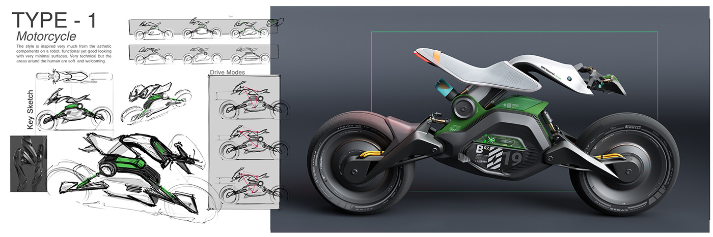 Automotive design Autonomous BMW Motorrad concept concept design Cyberpunk motorcycle motorcycle design nvidia robot