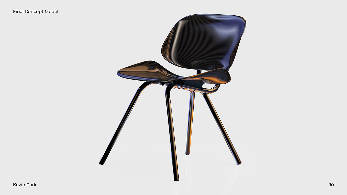 furniture design  Carbon Fiber chair design 3d printing industrial design  furniture keyshot molded plastic