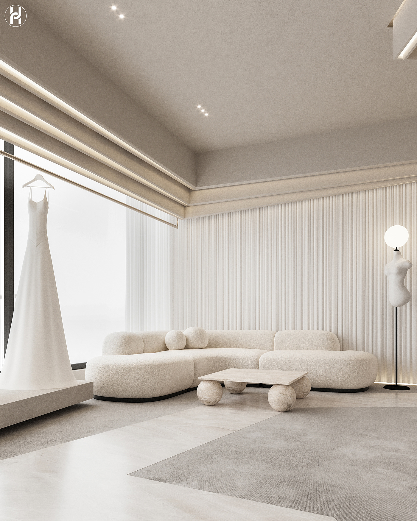 CGI visualization architecture interior design  archviz corona modern atelier living room bedroom