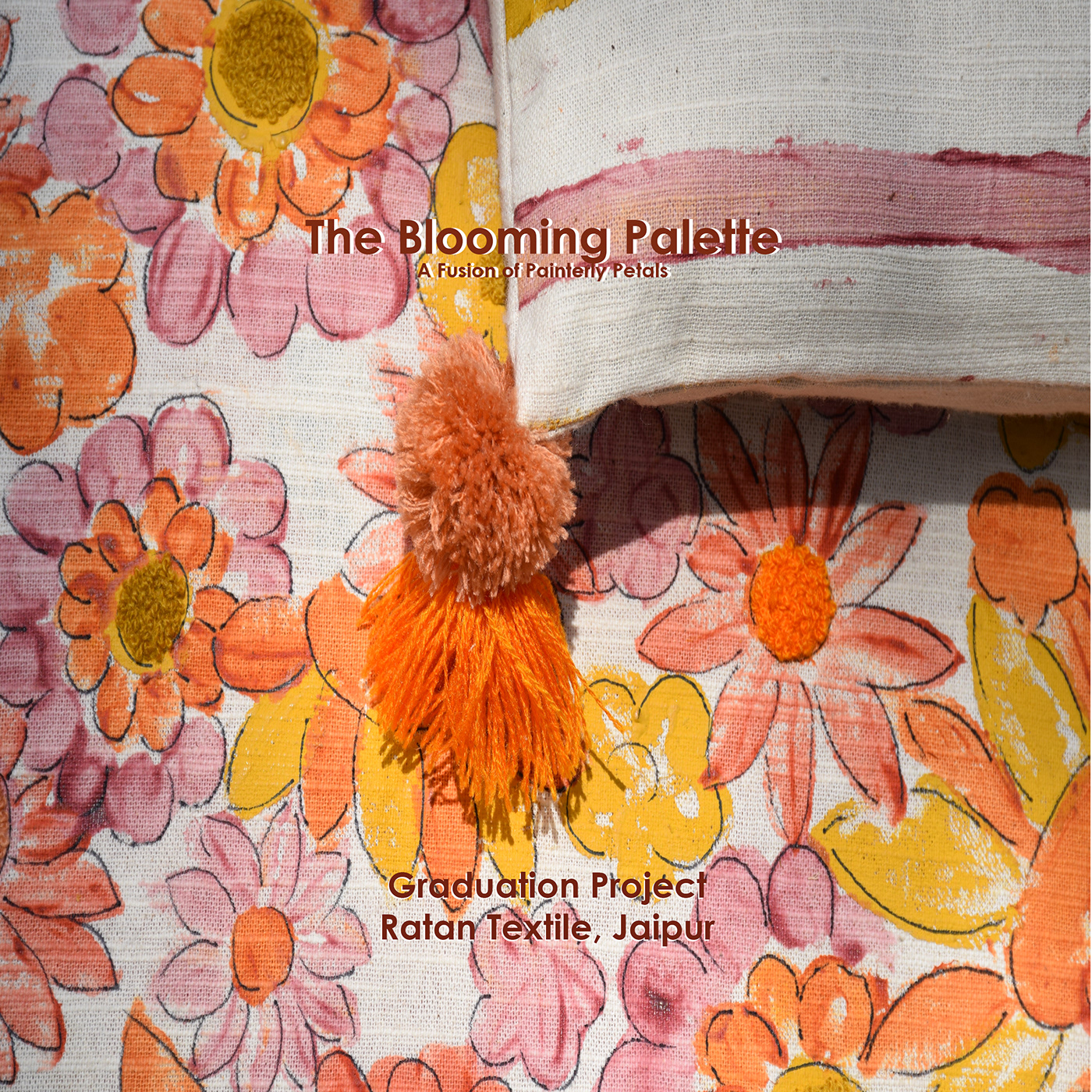 floral print textile design  handpainted home textile