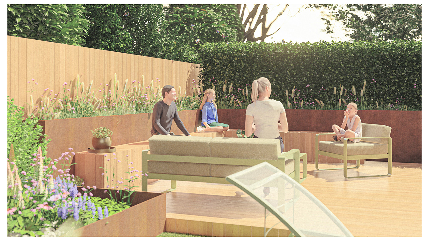 3d render 3drender exterior garden landscaping Landscaping Design