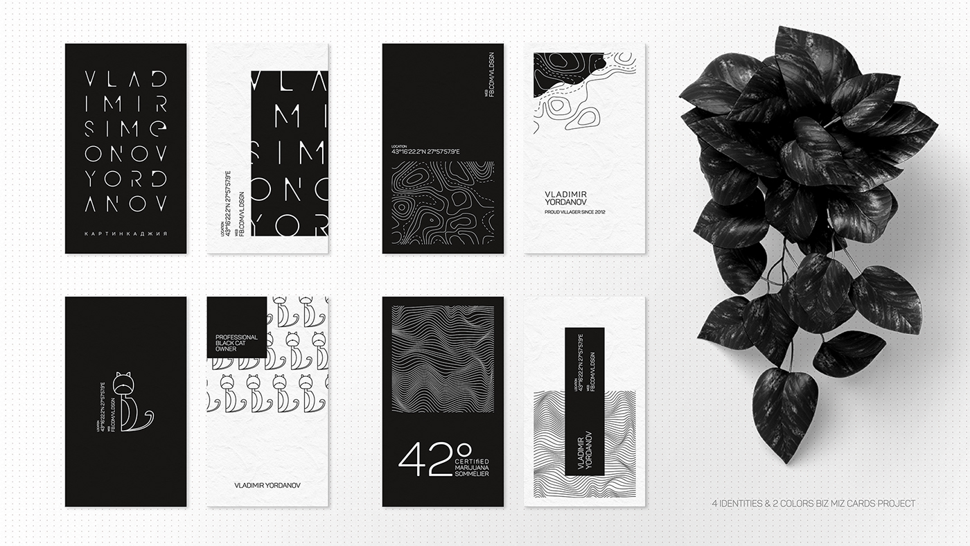 design Business Cards minimal black Fun