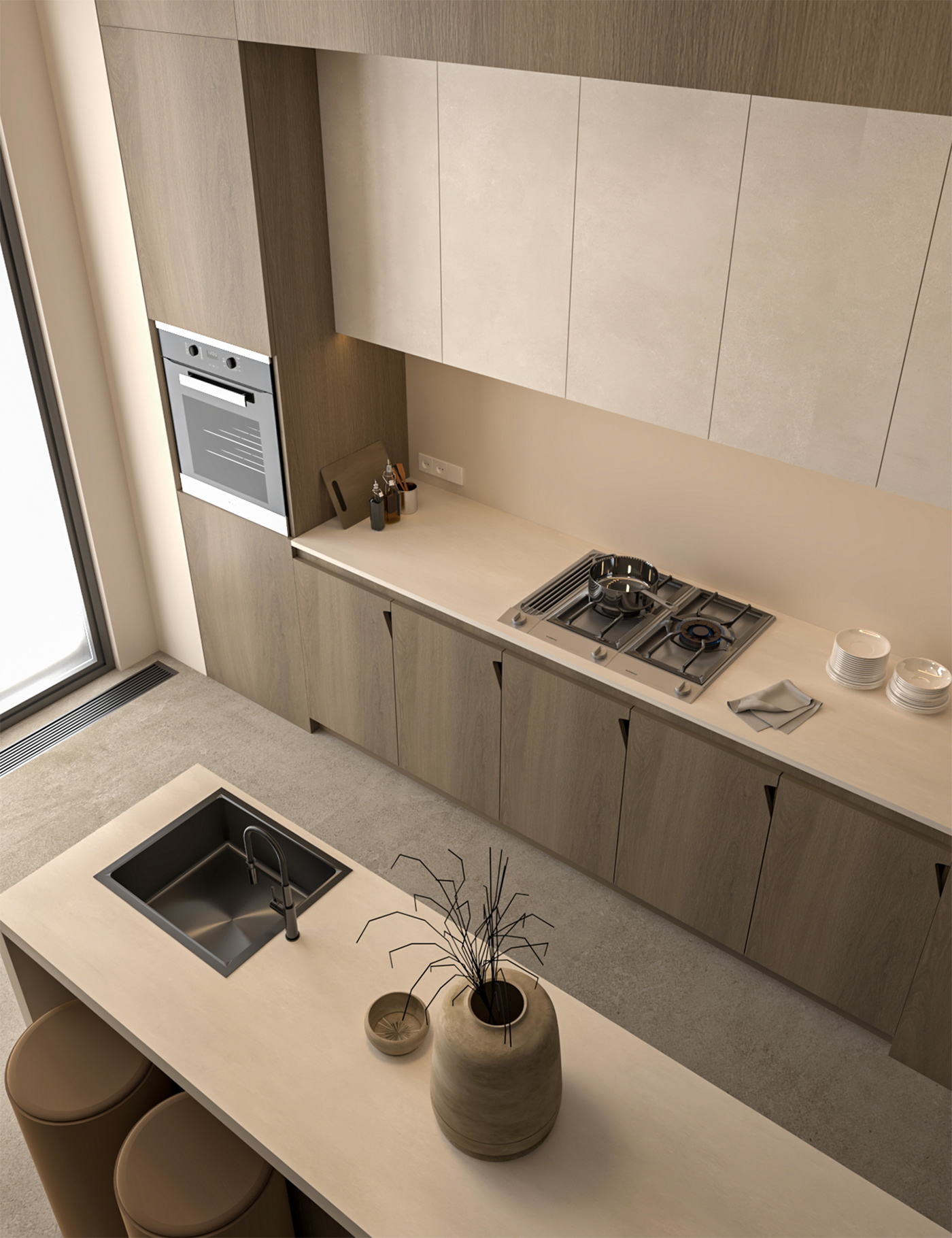 TAP kitchen interior design  visualization 3ds max architecture mood