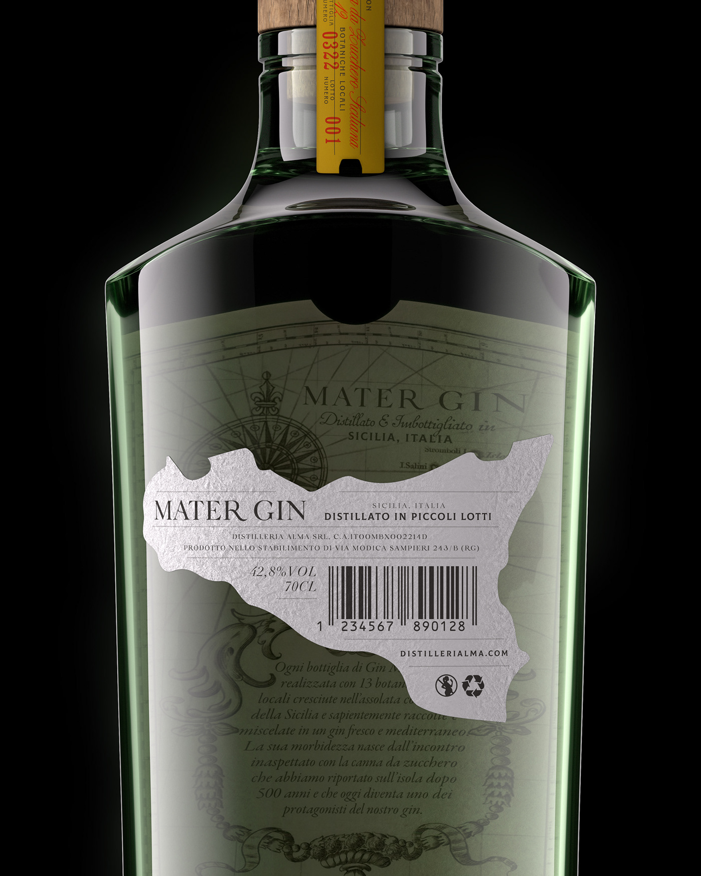 design engraving gin ILLUSTRATION  Label Mockup