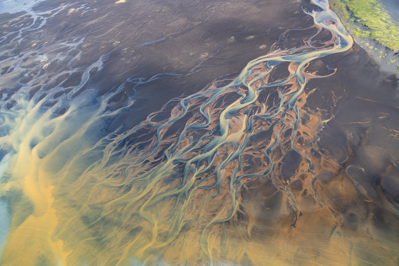 Aerial glacialriver iceland icelandscapes river structures water