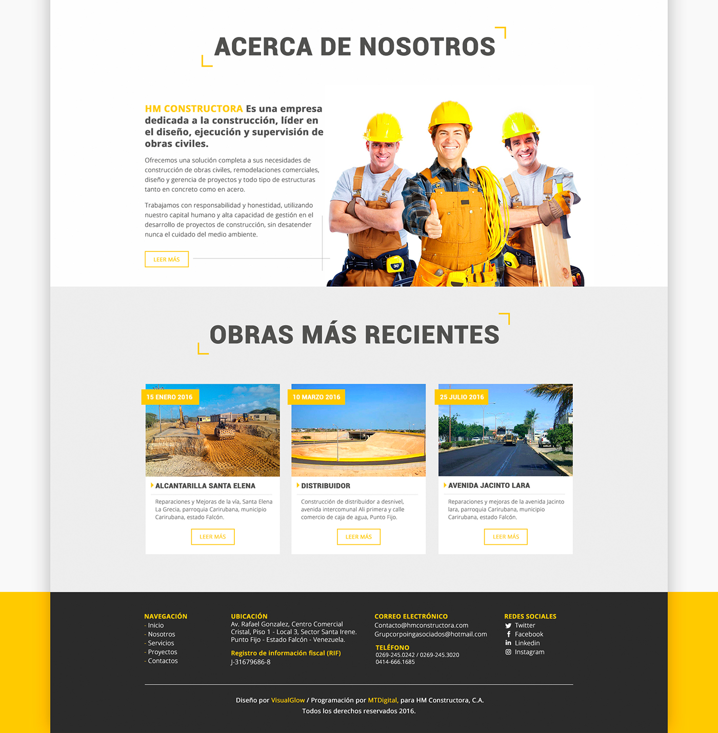 OBRA construccion empresa Webdesign Web interfaz construction Work  hard work venezuela