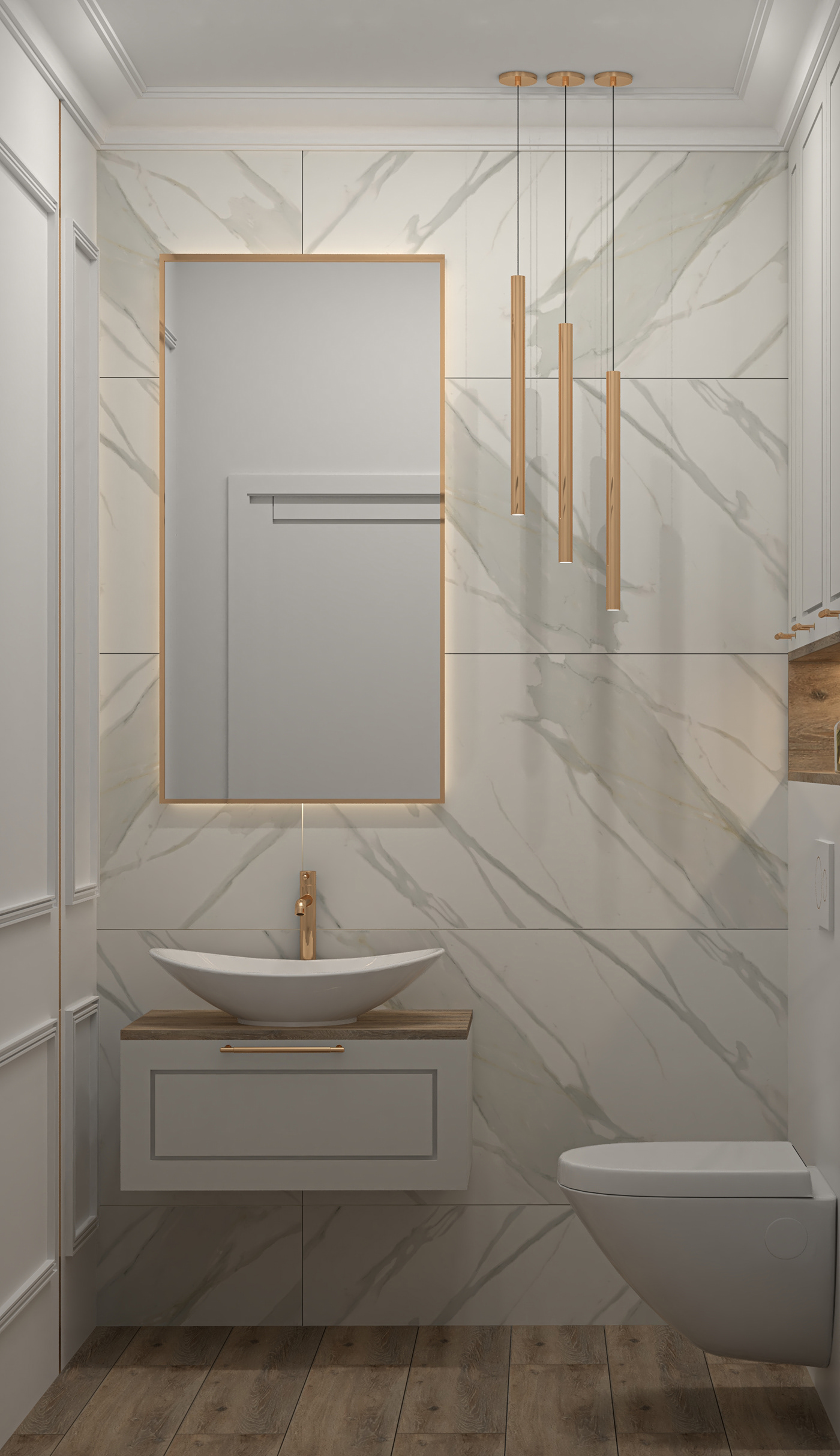3D architecture bathroom minimal modern professional Render visualization