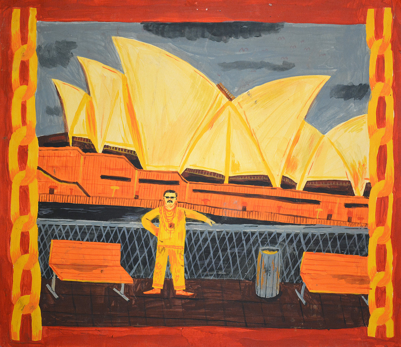 gold gold chain vacation sydney acrylic gold tshirt Paintings ILLUSTRATION 