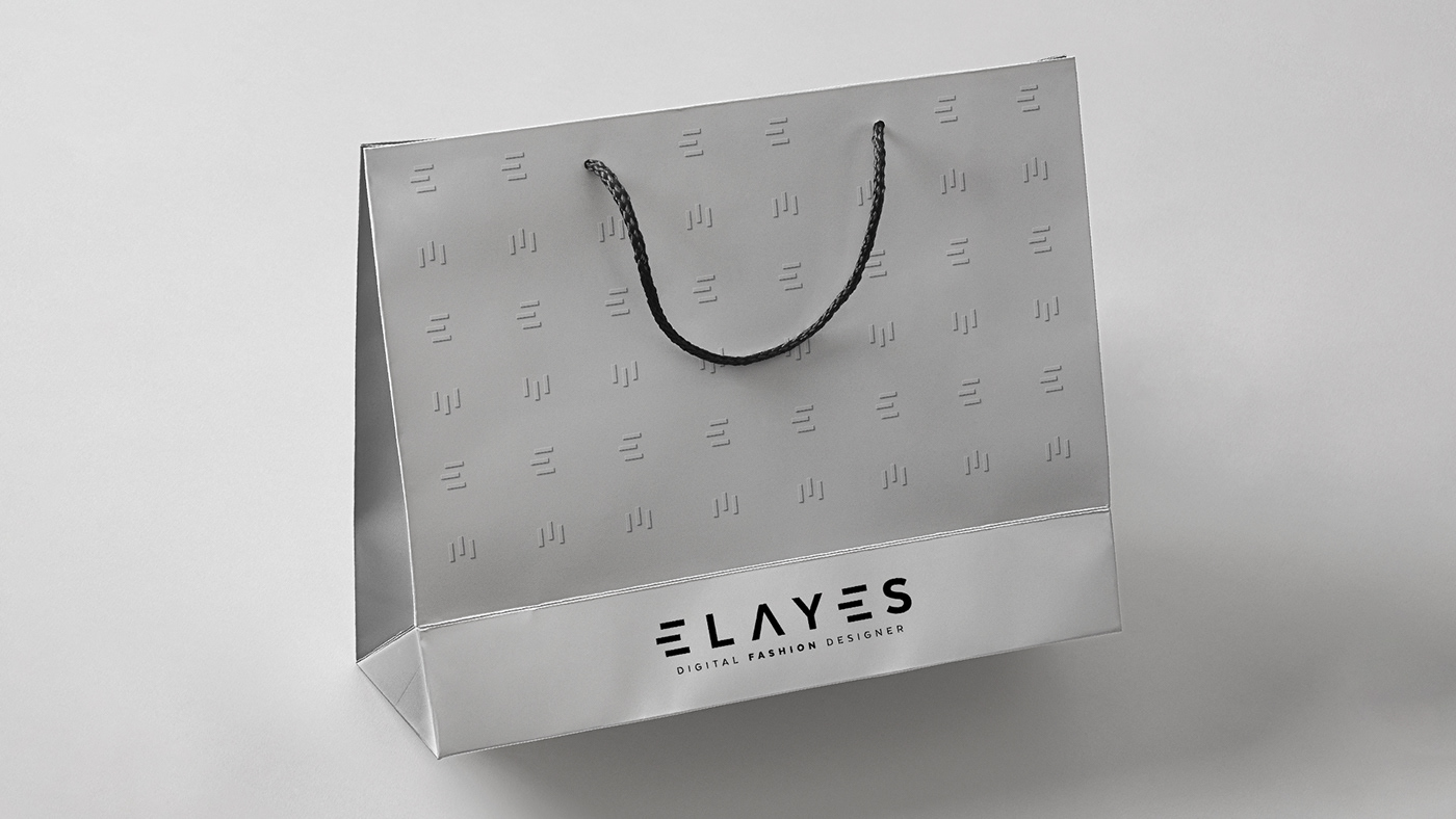 Fashion  branding  Packaging Layout 3D minimal black and white fashion design brand identity curated