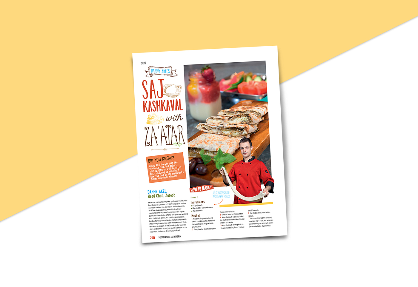 Caterer Middle East recipe book editorial typography  