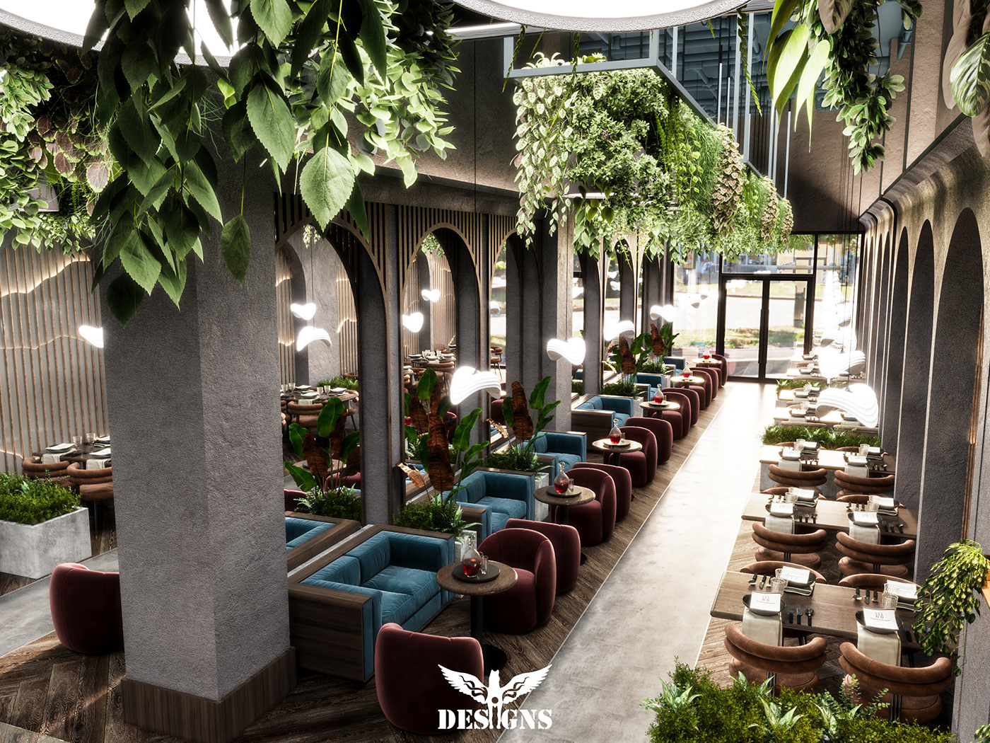 restaurant interior design  exterior CGI modern visualization architecture Interior luxury Saudi Arabia