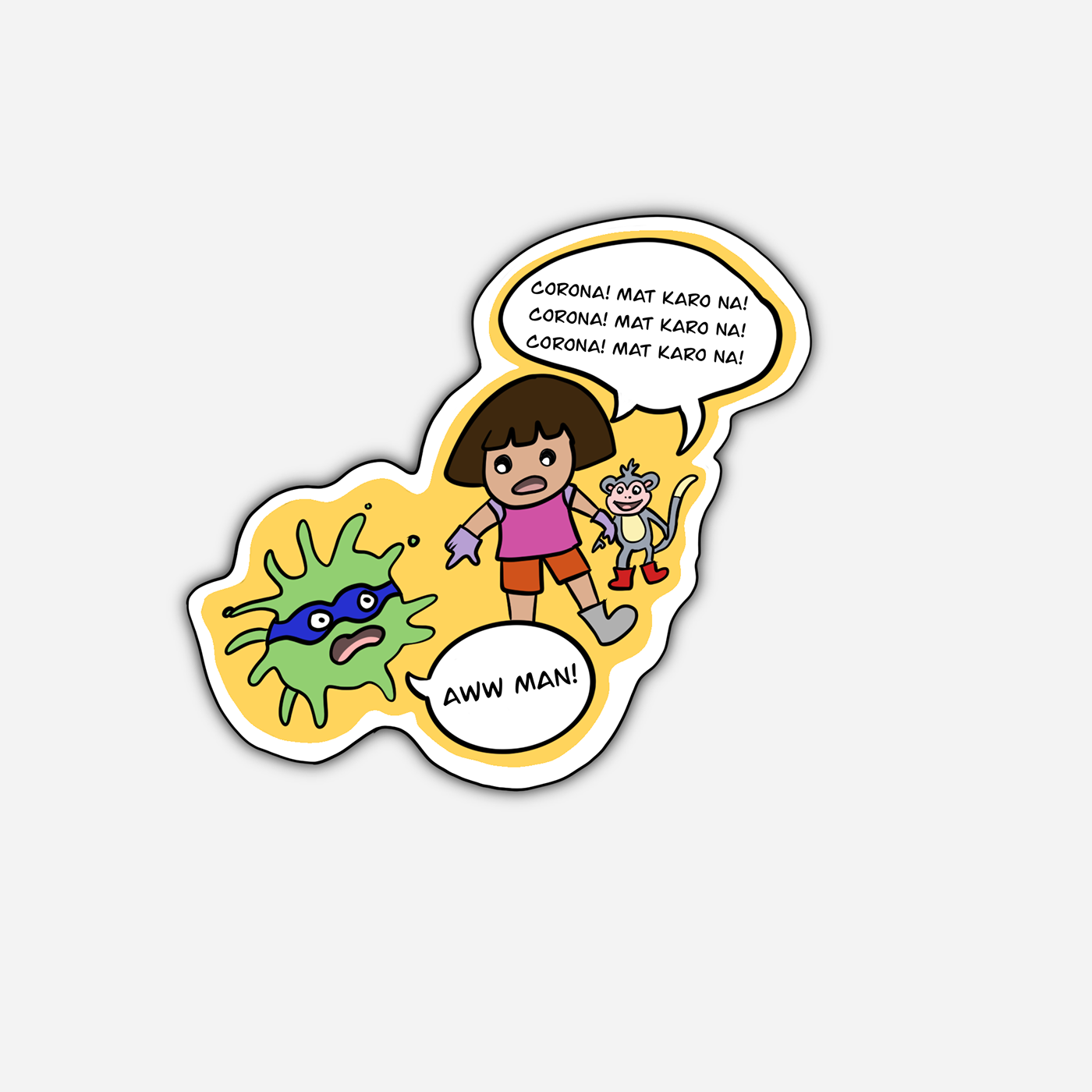 coronaawareness COVID19 graphicdesign humour illustrations laptopstickers PopCulture pun socialimpact stickers