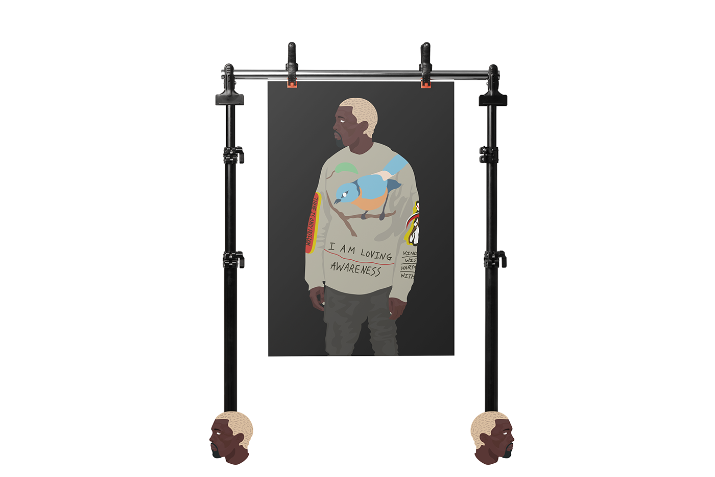 ILLUSTRATION  Kanye West illustrated Digital Art  emotions Character design  Illustrator Fine Arts  creative art