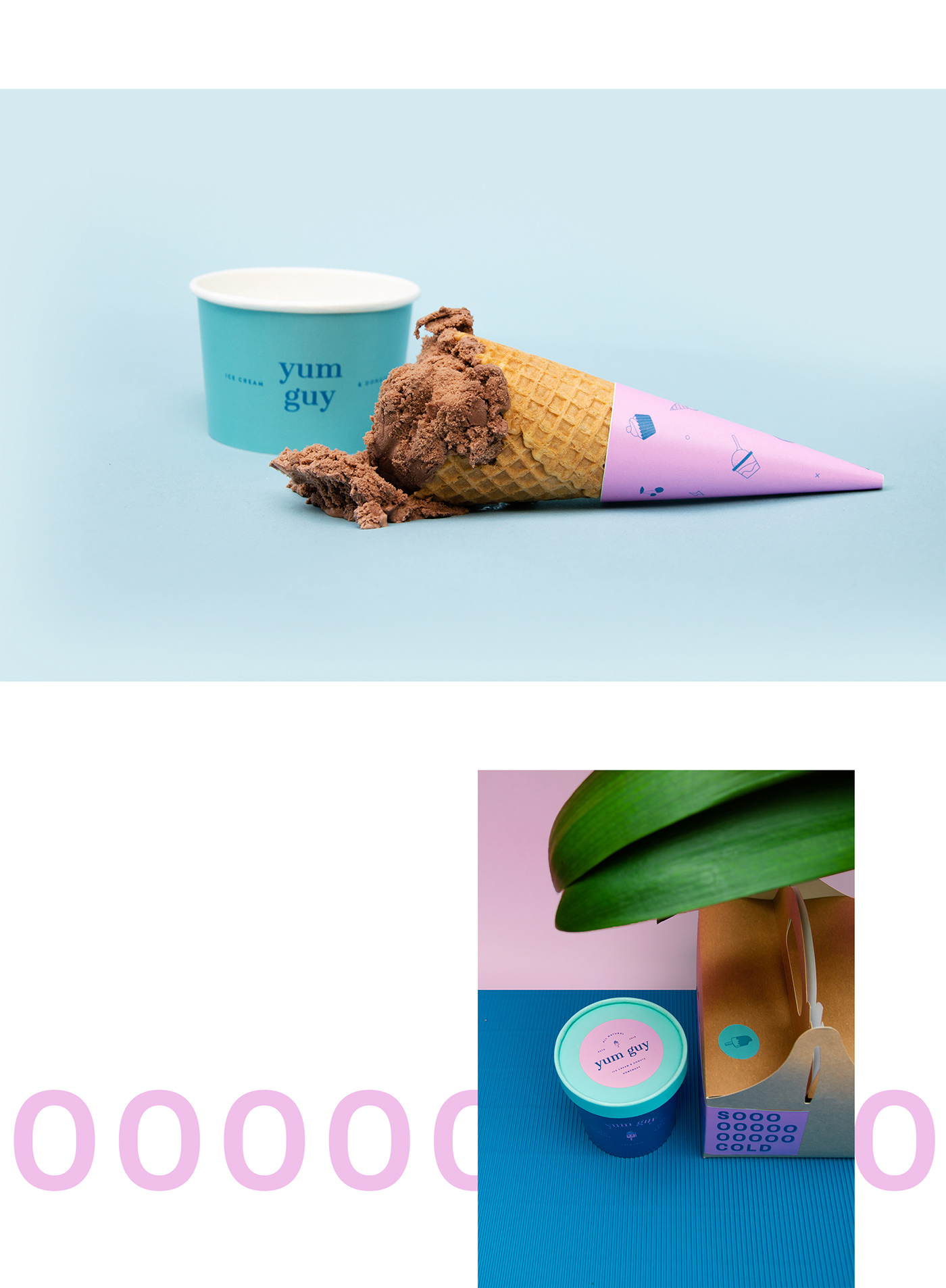 ice cream branding  logo Fun Packaging Food  Gelato minimal natural cafe