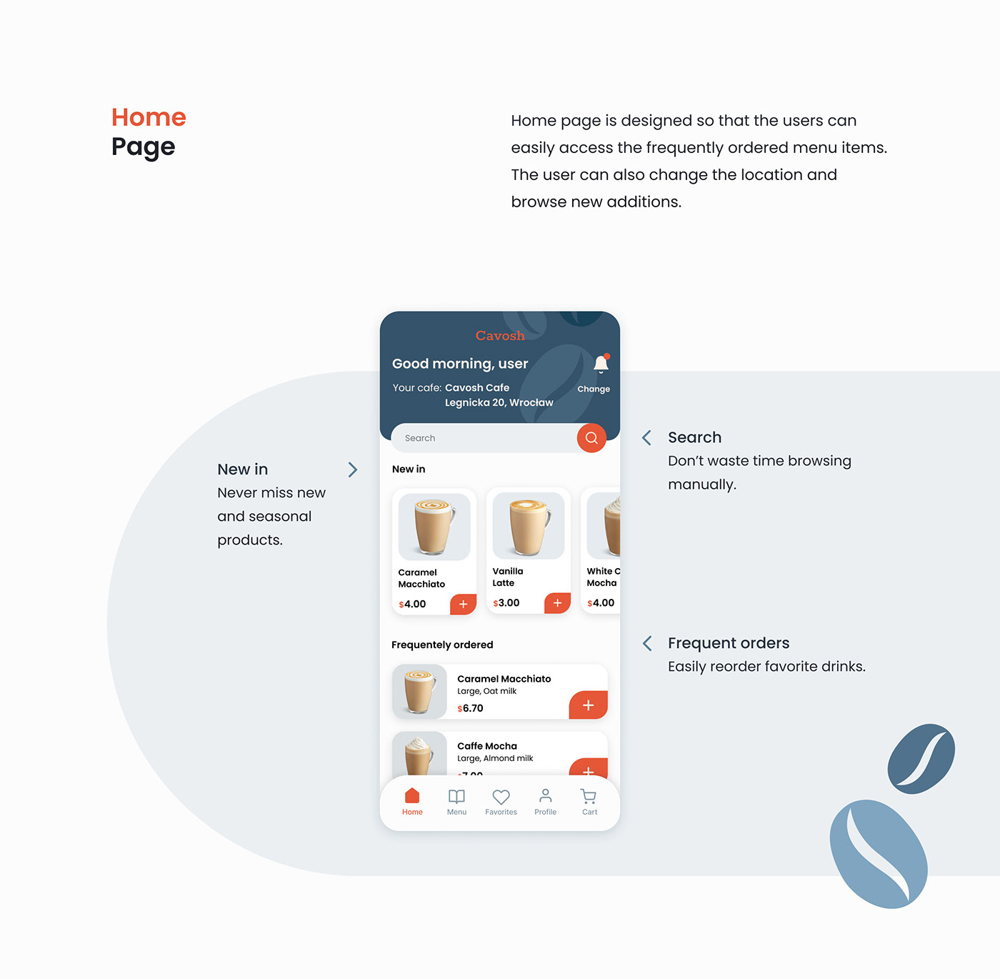 cafe Case Study coffee shop Mobile app UX design ux/ui Cafe design Coffee