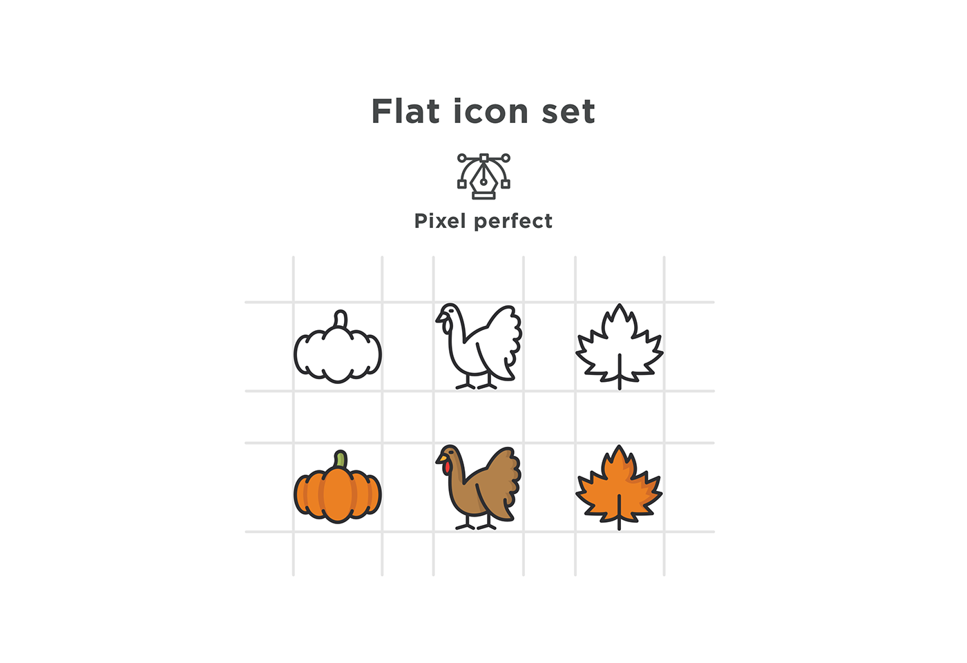 free icons free download Icon flat thanksgiving Turkey candle pumpkin nut