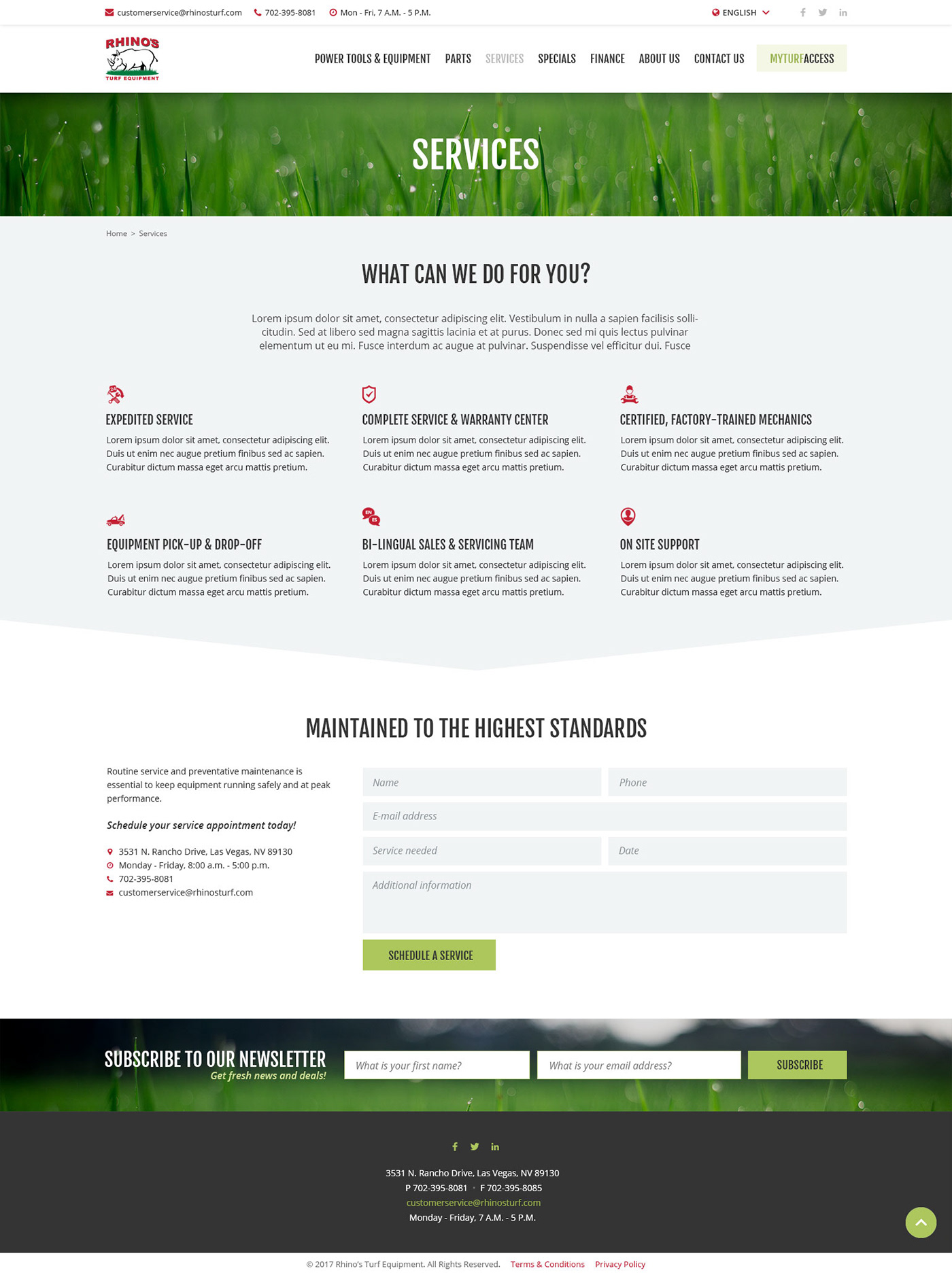 Custom Theme home lawn Landscape landscaping equipment Turf Equipment Website Design wordpress