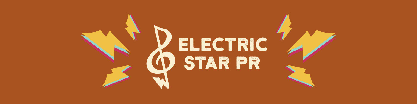 Electric Star PR logo and electric bolts on orange background