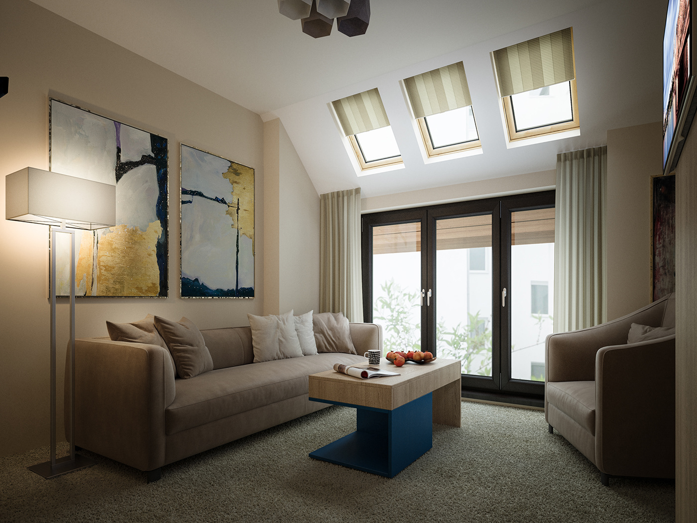 3D Interior architecture visualization livingroom home house design vray photo