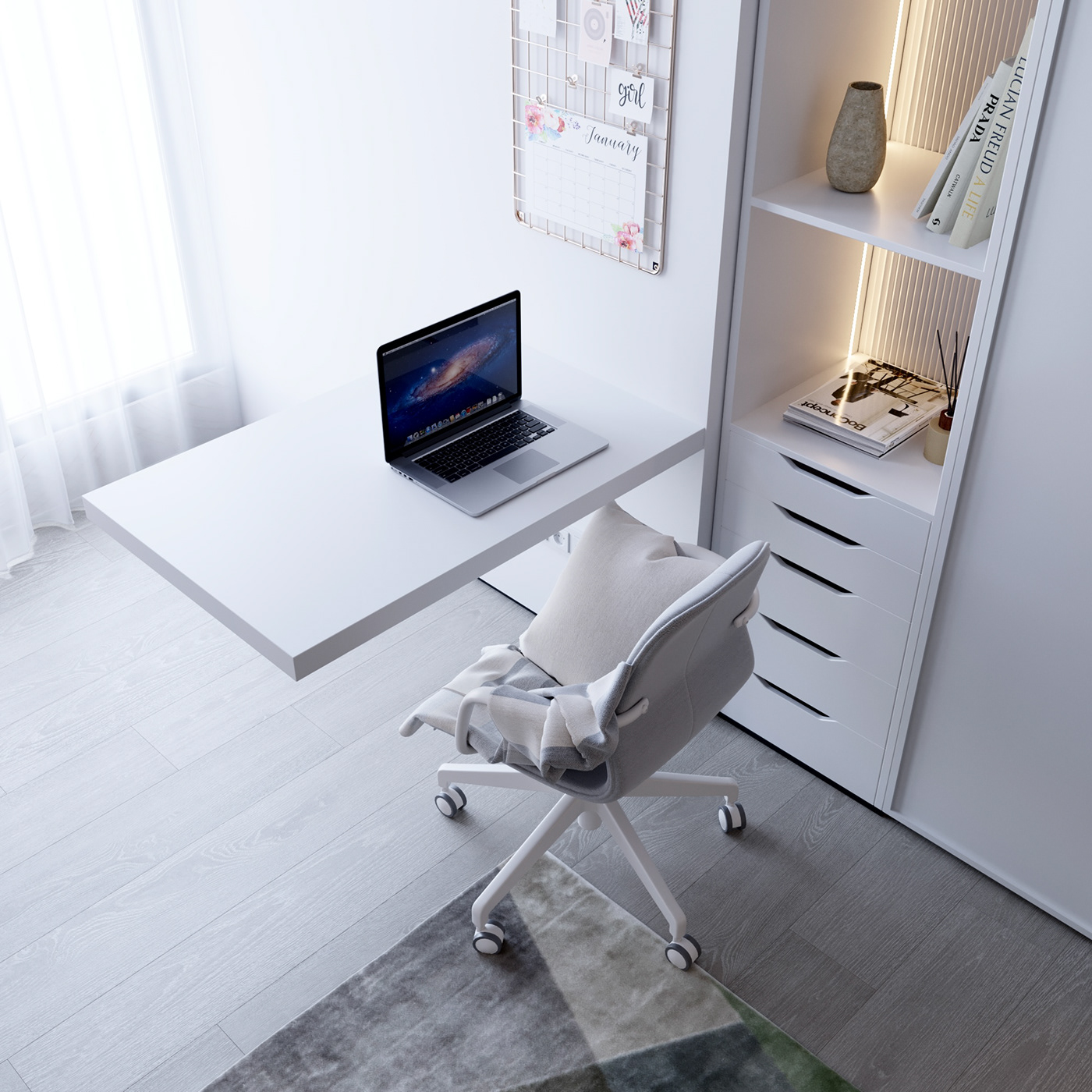 3ds max bedroom child bedroom interior design  modern Render visualization