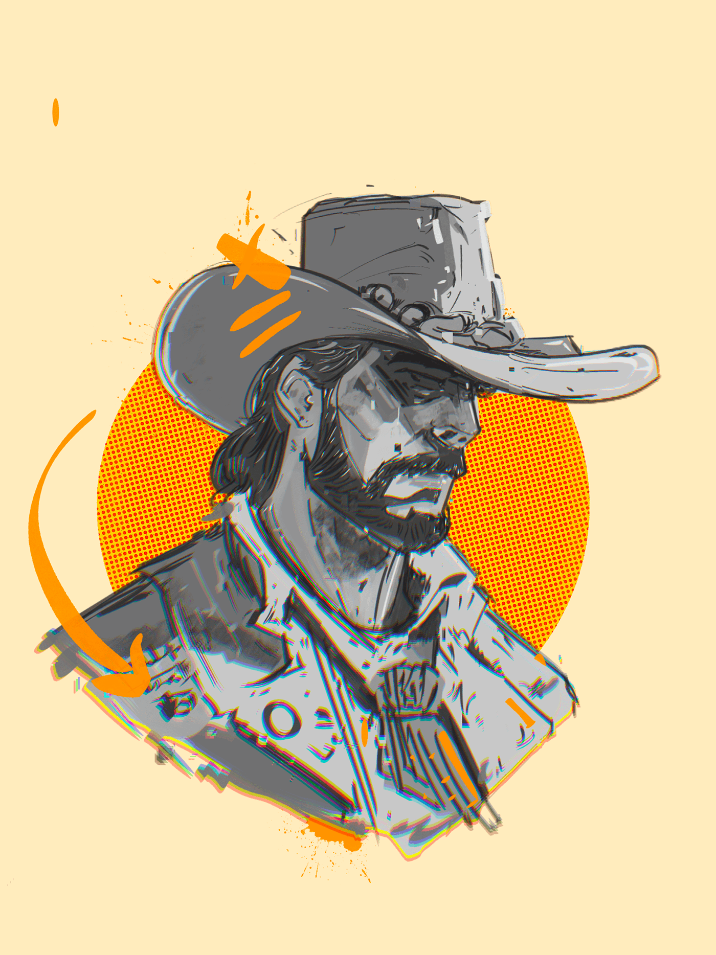 western cowboy wild west desert artwork digital illustration digital art
