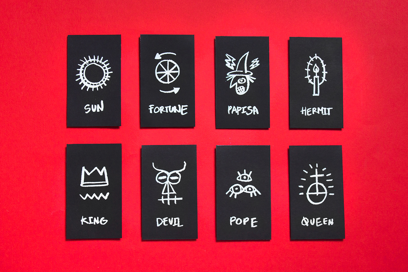 Basquiat Tarot Cards ilustration Icon iconography art red tarot