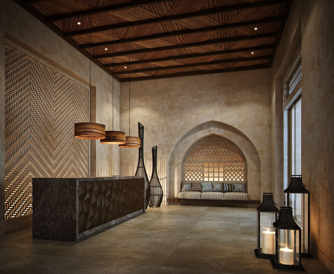 Interior minimal design Lobby reception