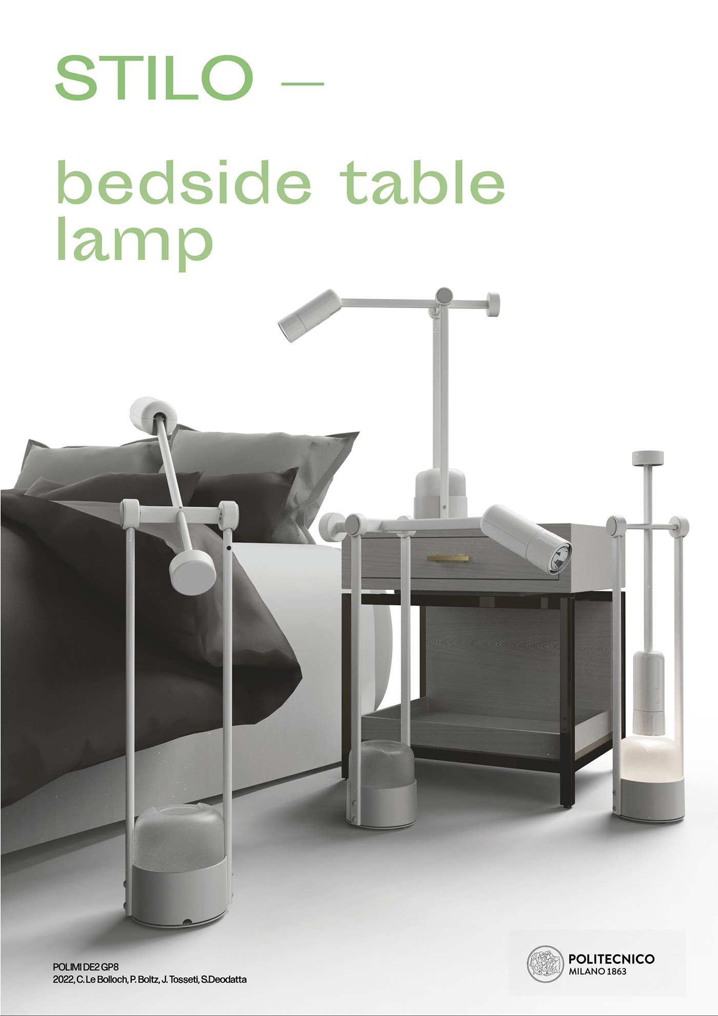 3D bedside lamp concept furniture Lamp lamp design lighting product product design  Render