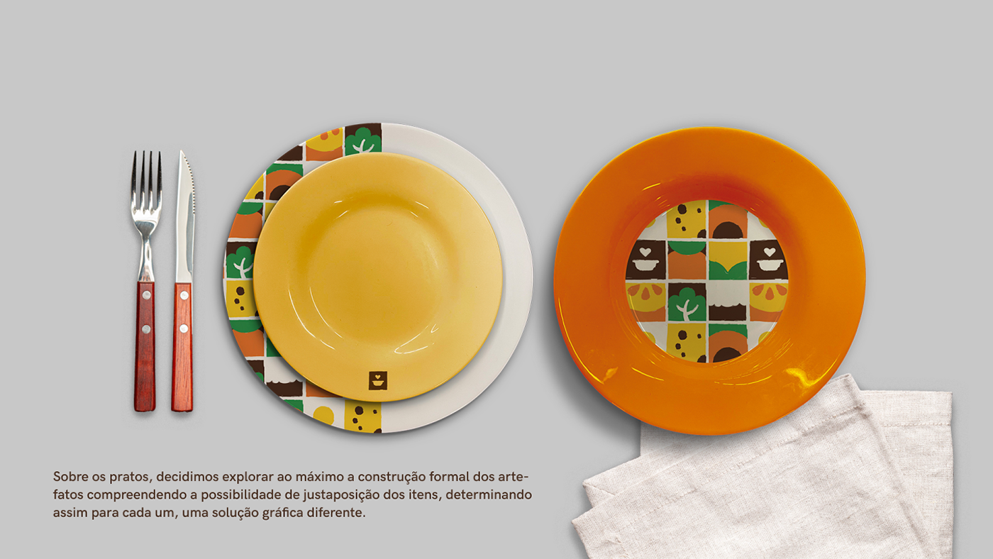 identidade visual marmita Food  Linha de Produtos embalagem Ilustração modular comida Estampas cozinhas