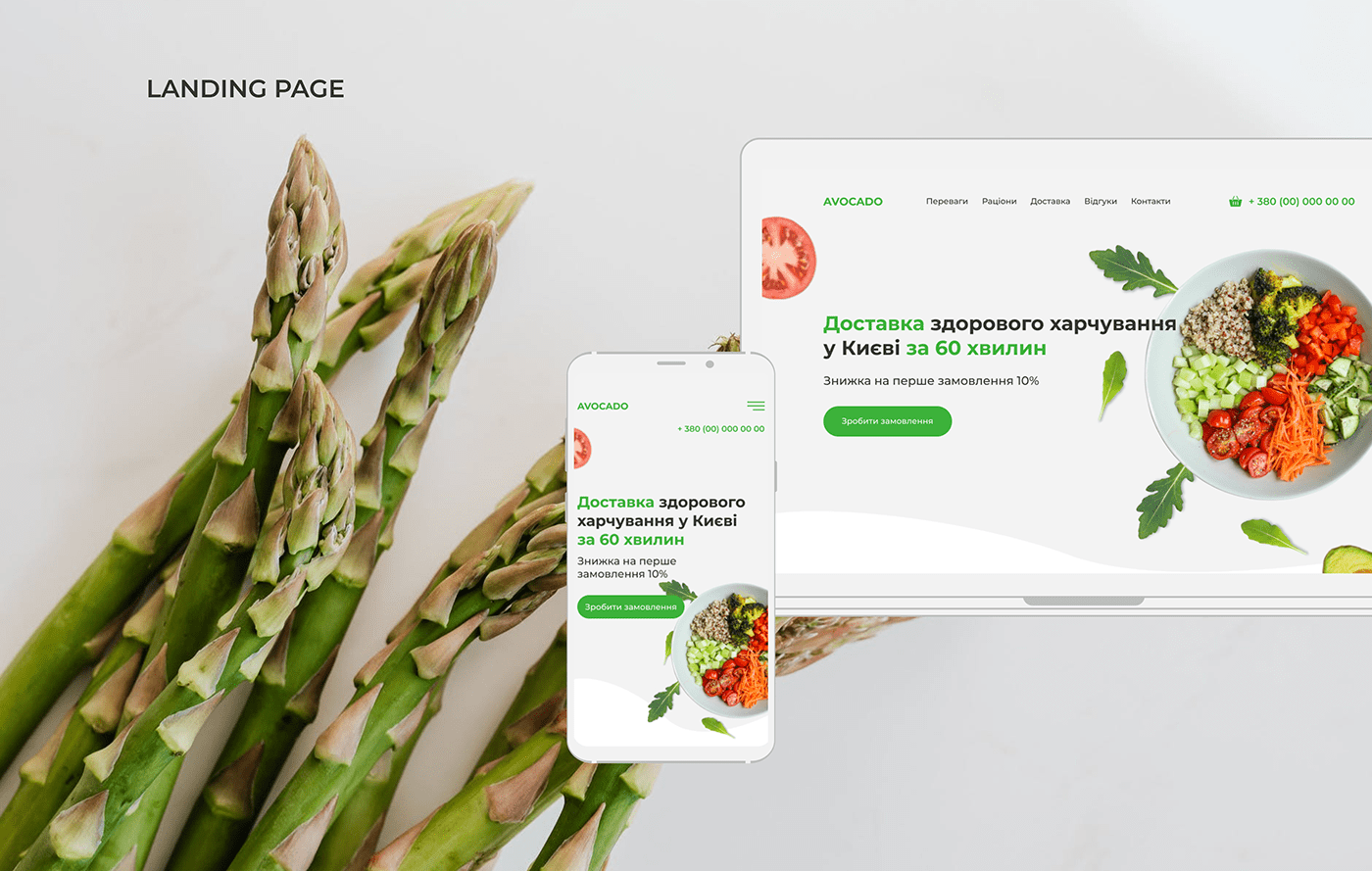 landing page Web Design  food delivery website