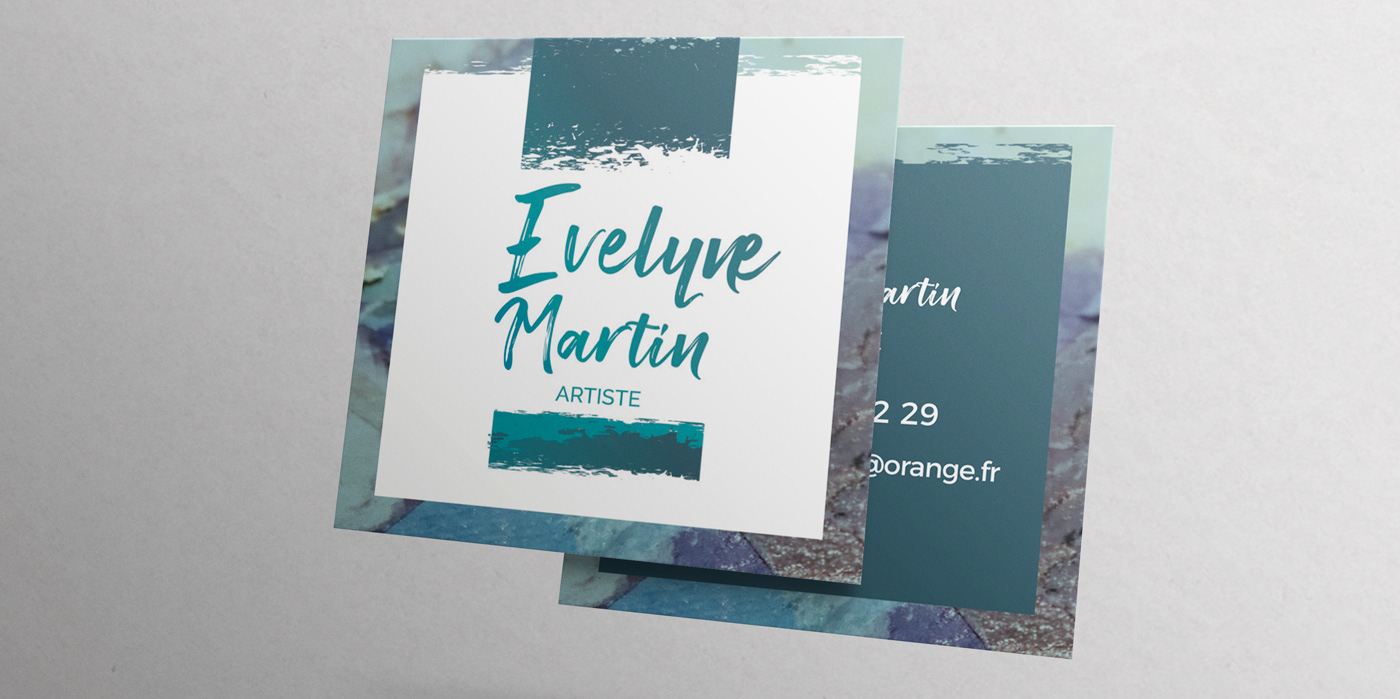 Artiste bleu collagiste graphisme identité visuelle logo papeterie