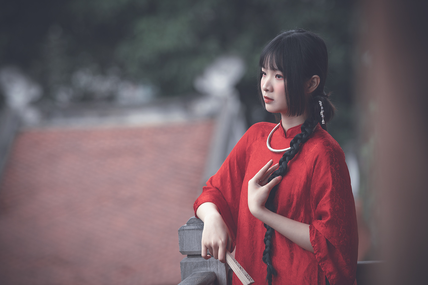 Ao dai vietnamese freelance model photoshoot