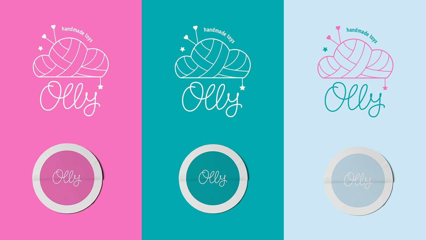 brand branding  design for children graphicdesingn handmade logo Logotype toys pink indentity