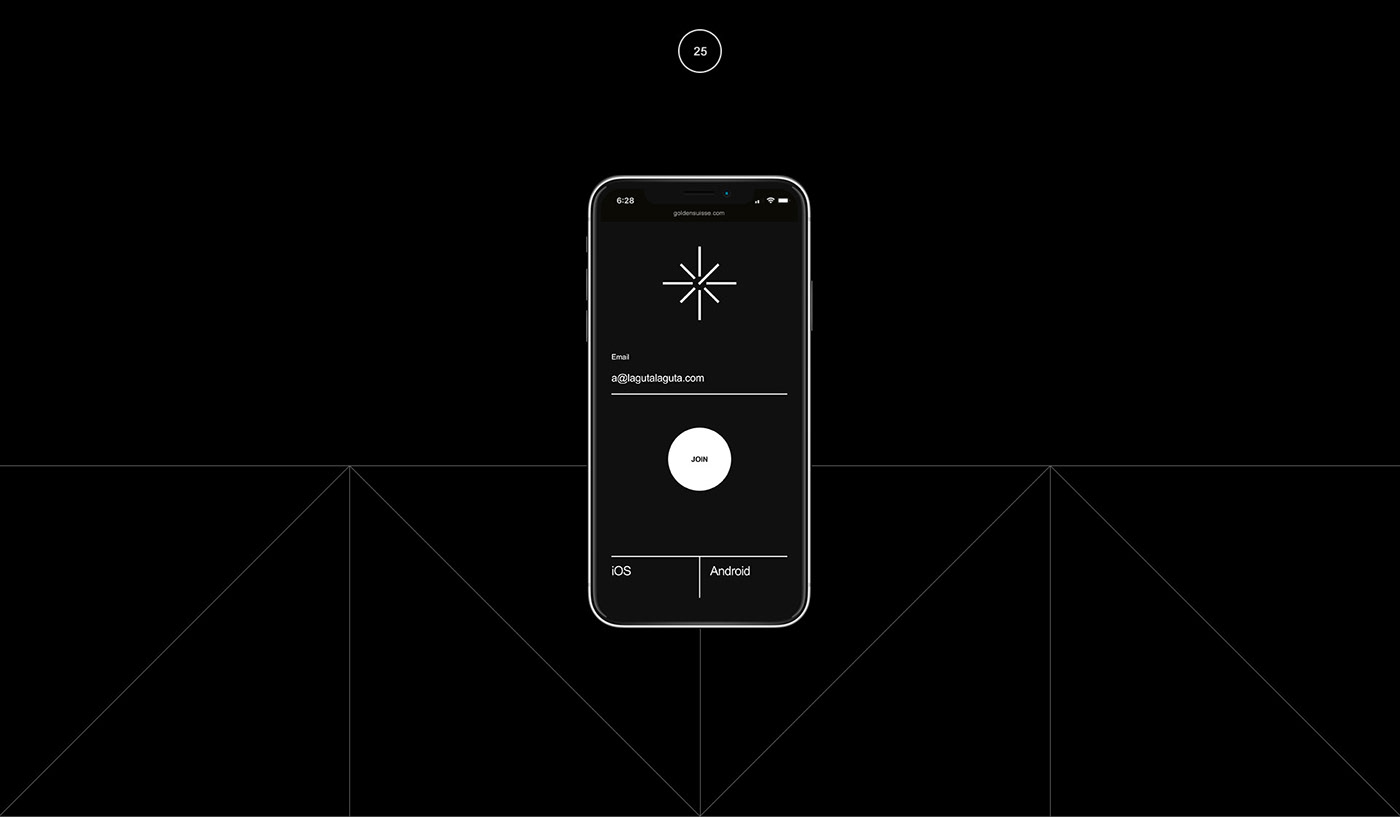 banking black clean gold minimal mobile promo Suisse Web Webdesign