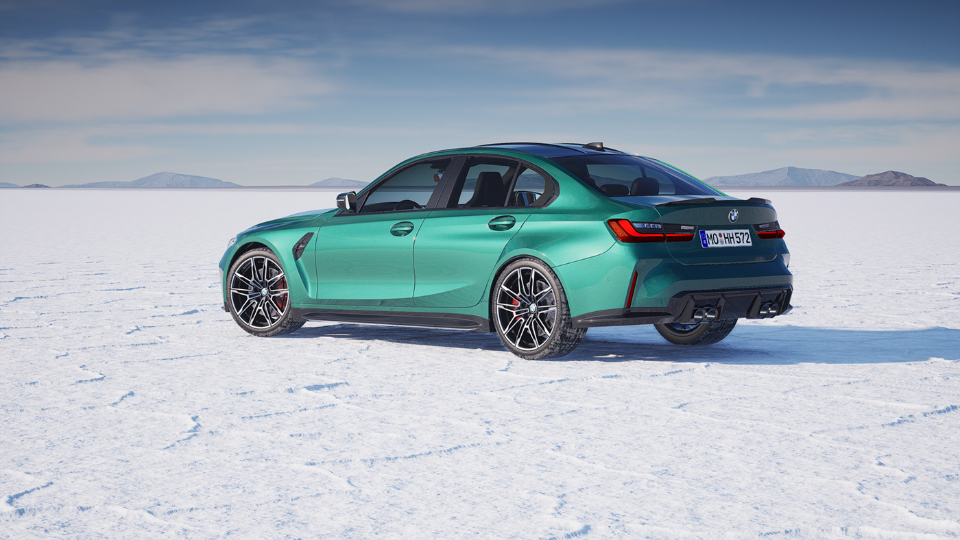 automotive   CGI BMW Unreal Engine rendering visualization 3D UE5 car saltflats