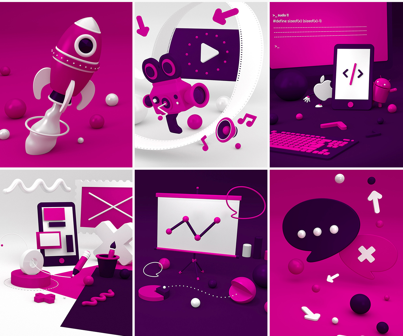 jazzy bubbles pink violet purple design Technology IT startups