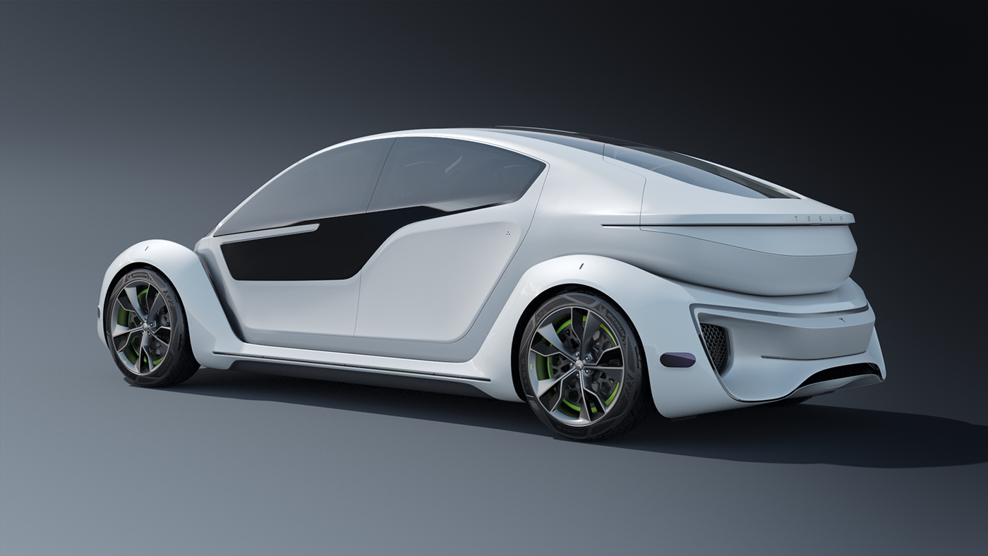 tesla POD Autonomous Vehicle car design Master thesis electric modular