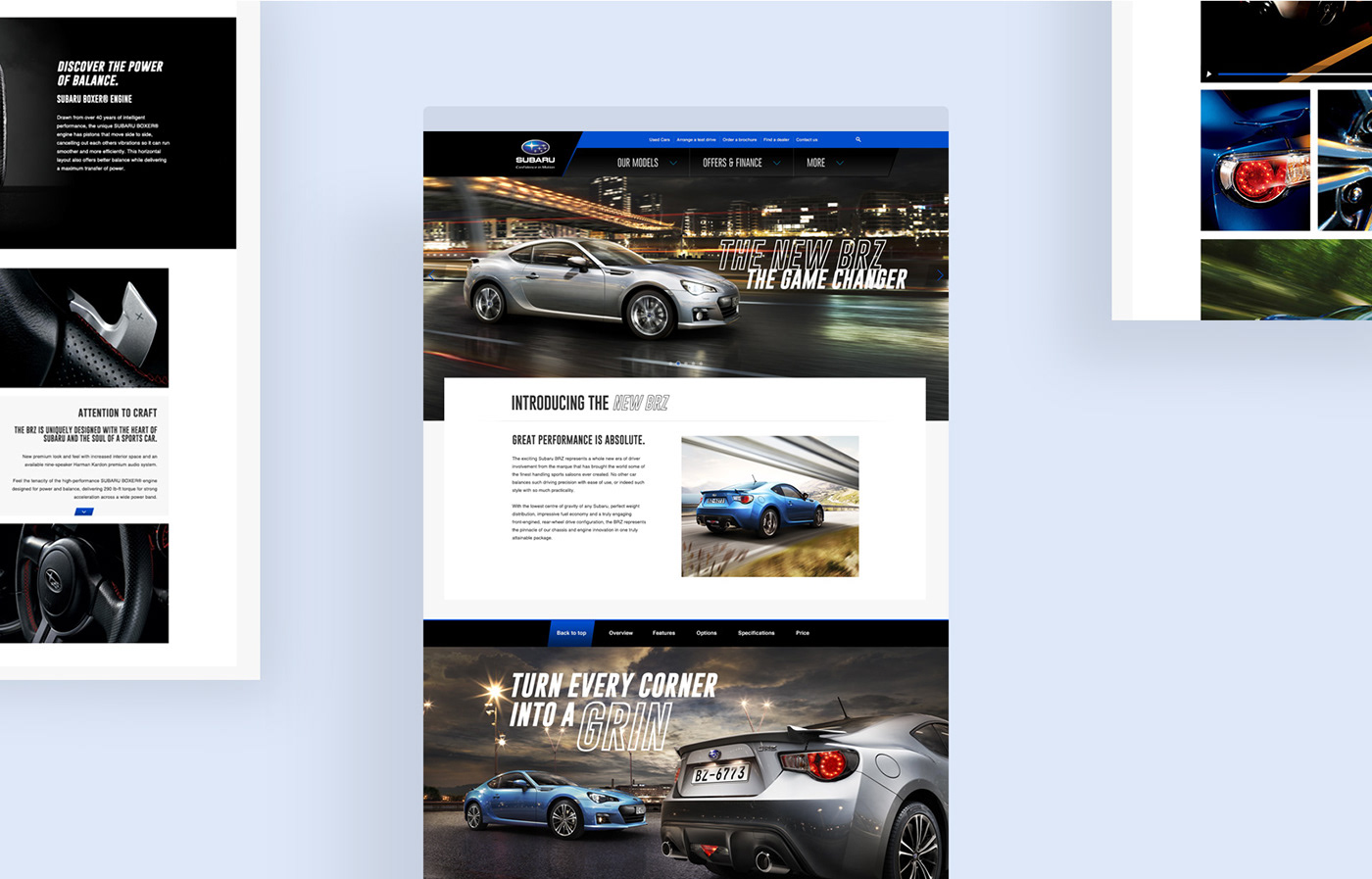 Adobe Portfolio Subaru Car Website car