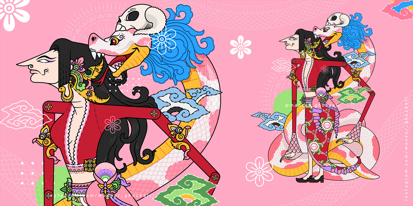anime Character design  culture digital illustration fanart indonesia one piece Pop Art vector Wayang