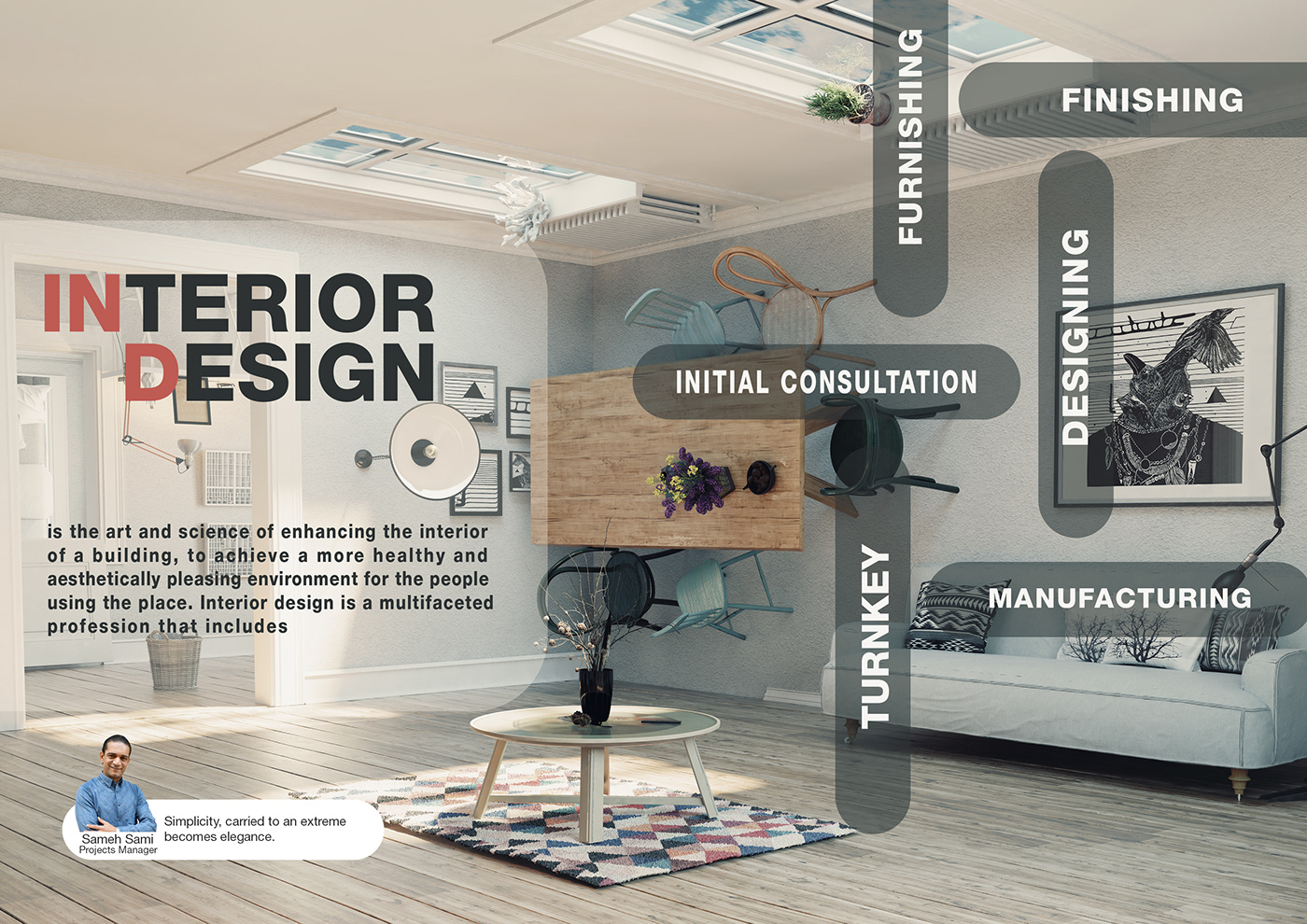 interior design  company profile portfolio conceptual art concept Interior branding  FURNISHING turnkey ramadan