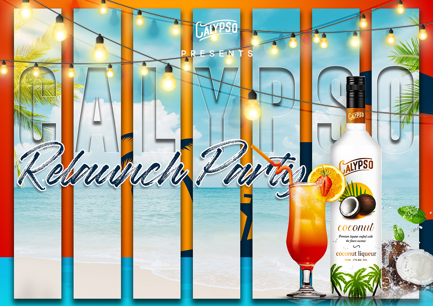 branding  banner beach Tropical cocktail brand identity Brand Design visual identity marketing   Advertising 