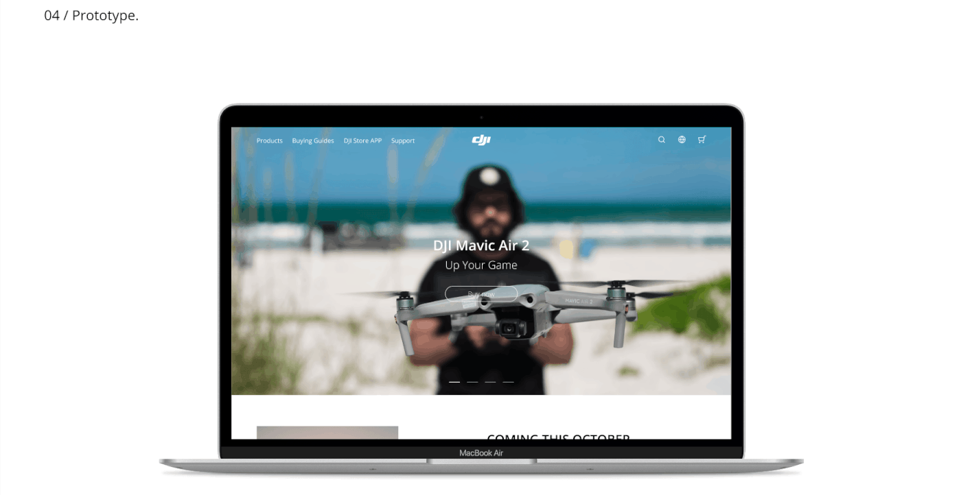 DJI drone Figma landing page mavic UI/UX Web Design  Website