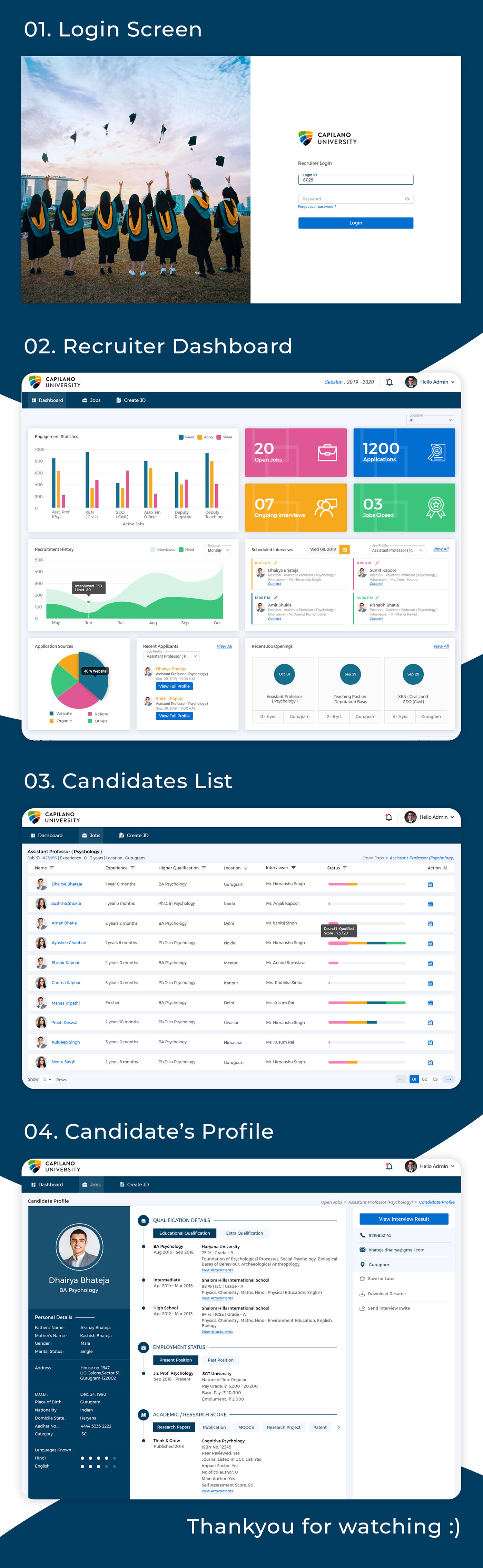 applicant tracking creative dashboard design hiring interaction job portal Job Search login