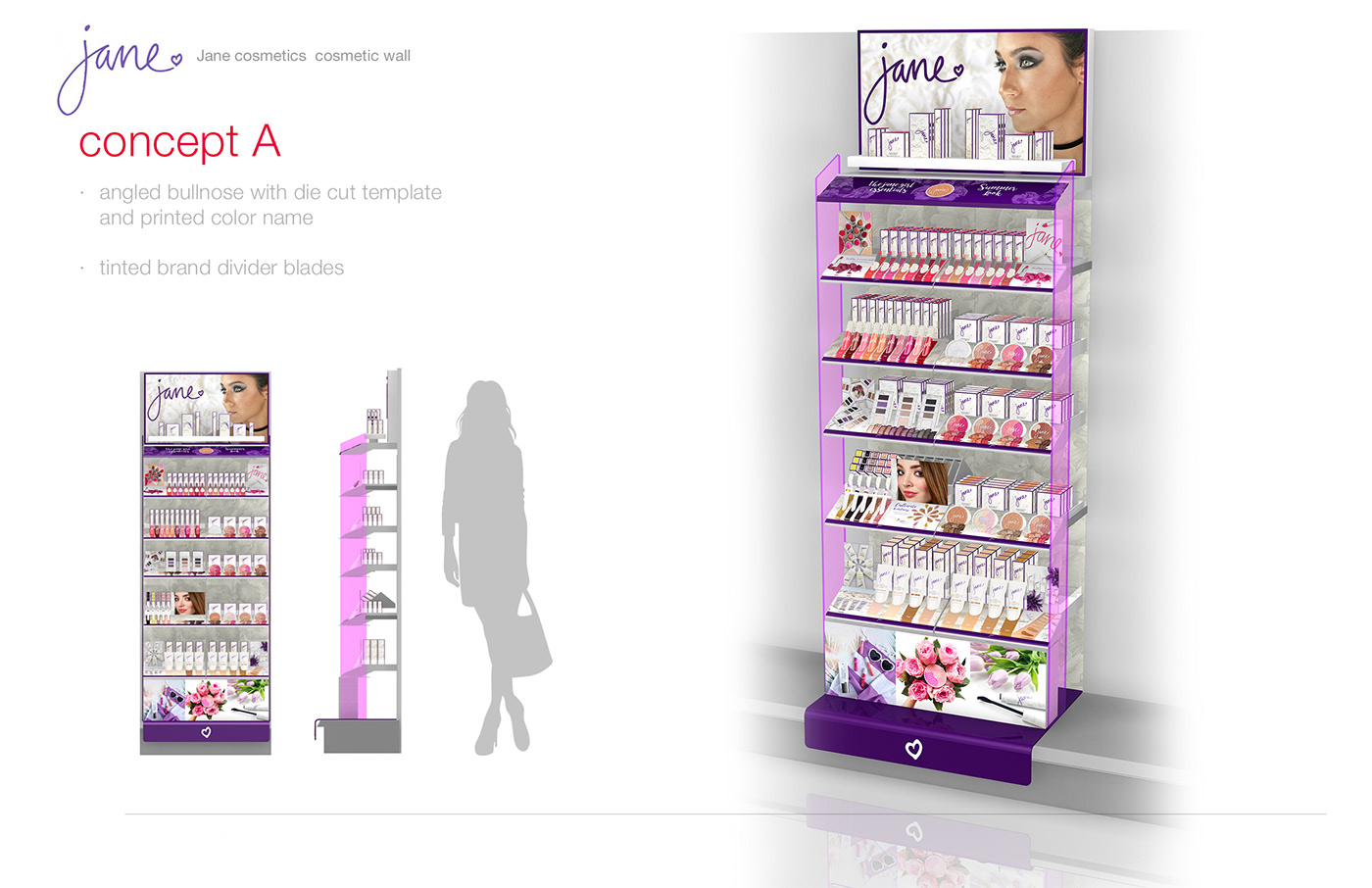 beauty wall cosmetics Cosmetics Display Display jane Jane Cosmetics pop POP Displays Ro Olvera rodrigo olvera