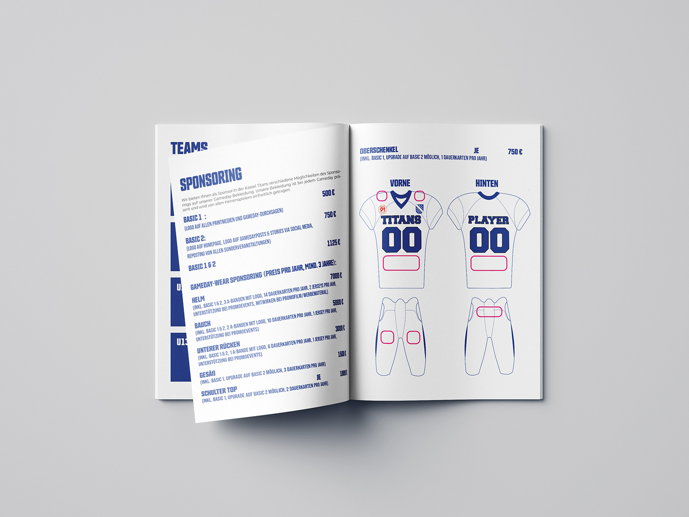football brochure Kassel sports sponsor print Layout magazine InDesign