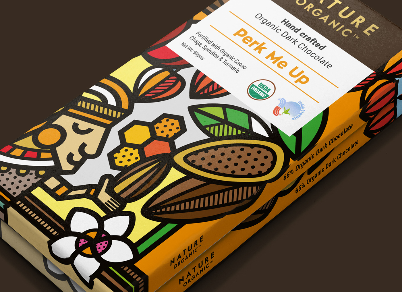 chocolate bar cacao Packaging Pop Art geometric Maya mayas organic